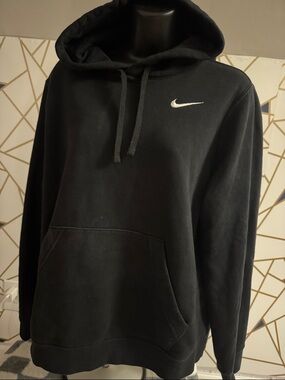 Nike Men’s Black Zip-Up Sweater with White Swoosh